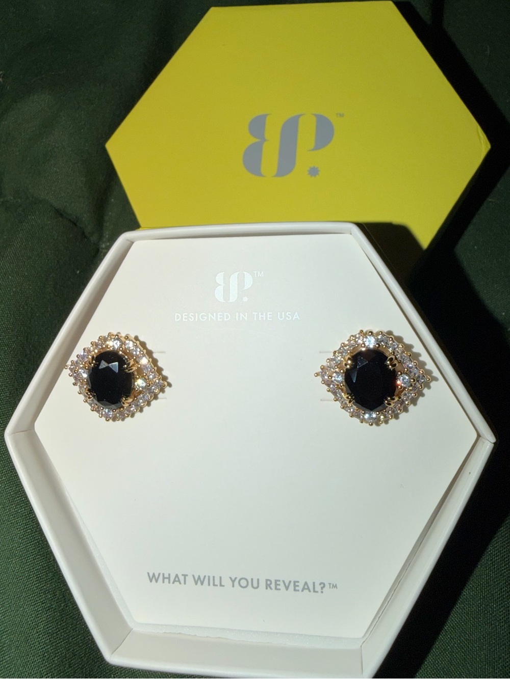 Bomb Party Earrings-Tales Told By Time Black Onyx on Gold ER14250